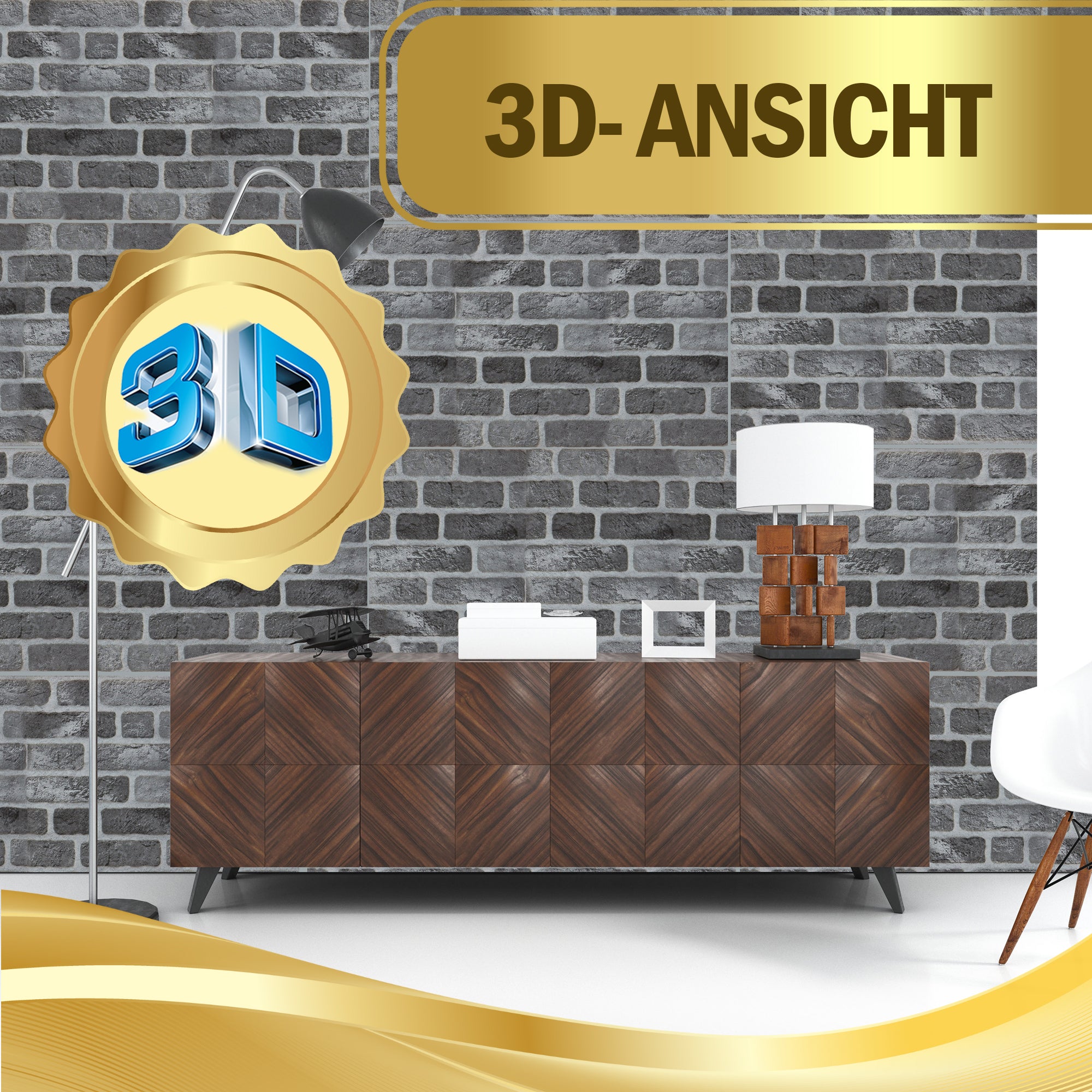 Steinoptik Vandpaneele 4er Pack | 100x50x2 cm | 3D Effekt Steinoptik Styropor | Swp-4