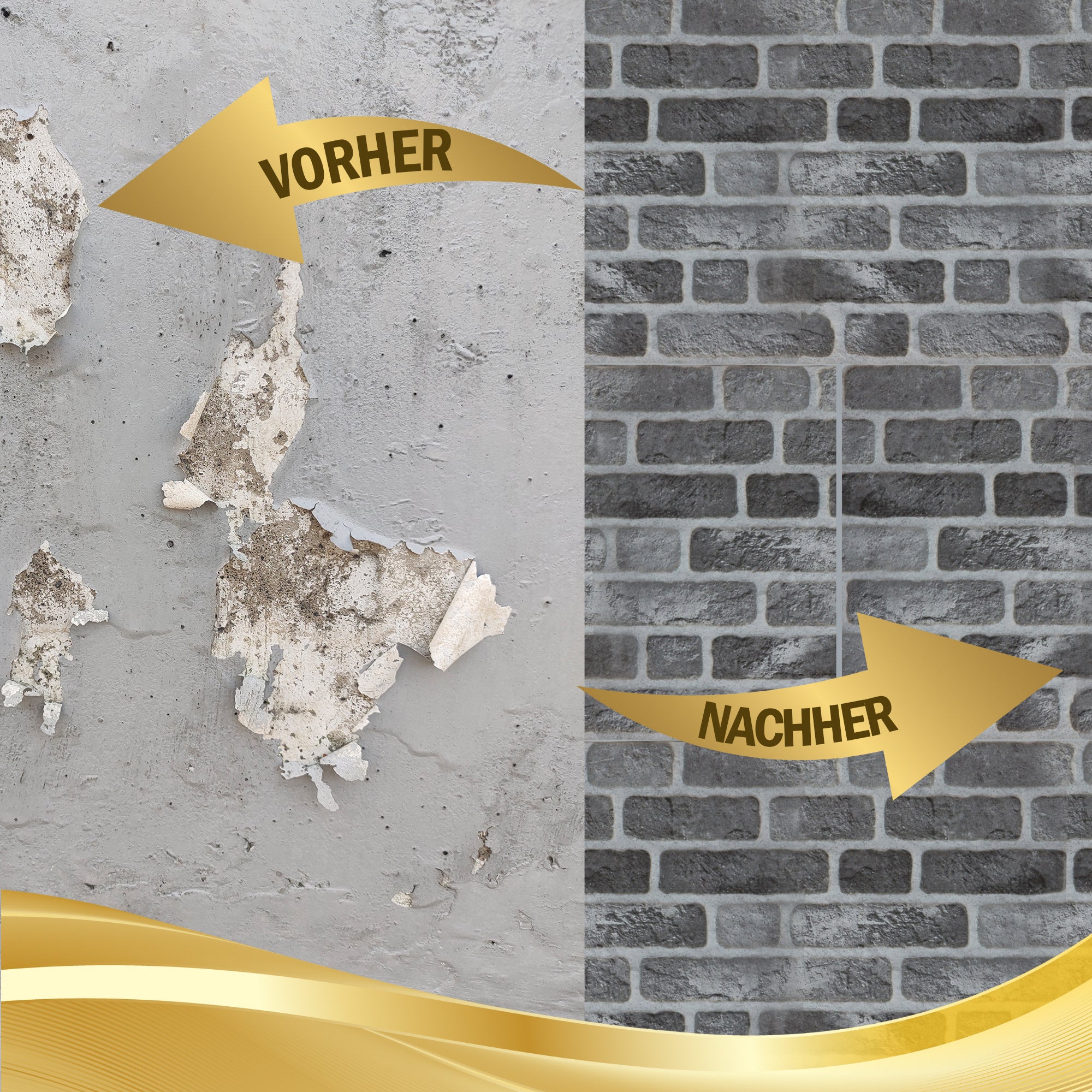 Steinoptik Vandpaneele 4er Pack | 100x50x2 cm | 3D Effekt Steinoptik Styropor | Swp-4