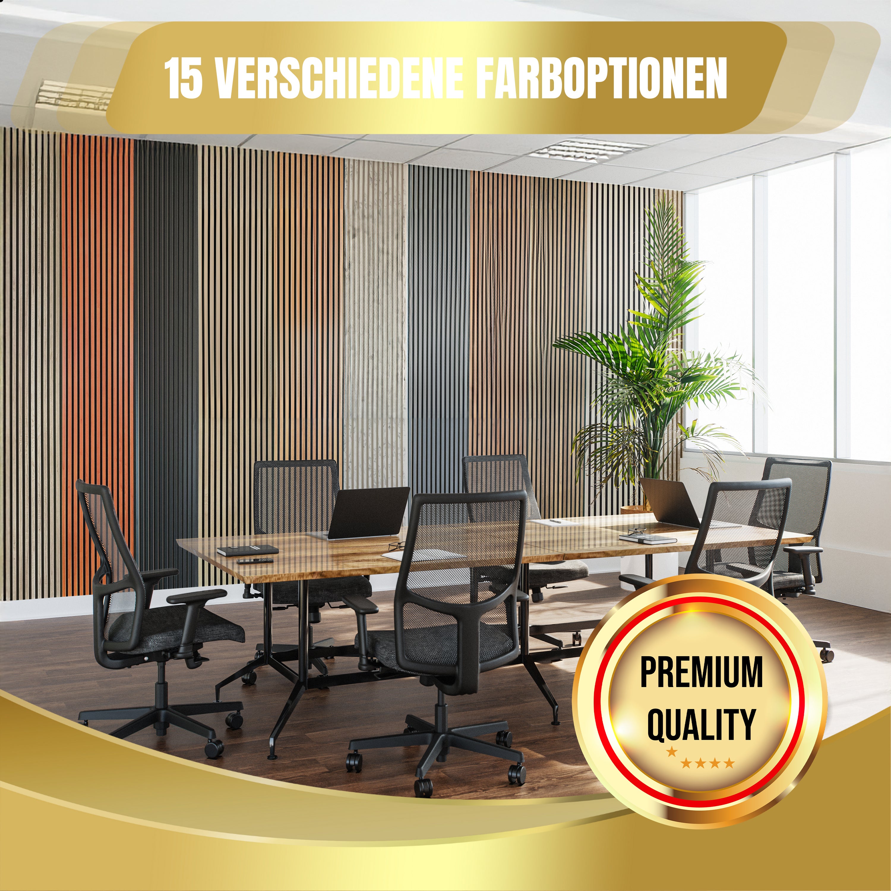 Akustikpaneele MDF Holz 60x270 cm, 21 mm Dicke | Akustikplatten | Cadiz | Selbstabholer Preis