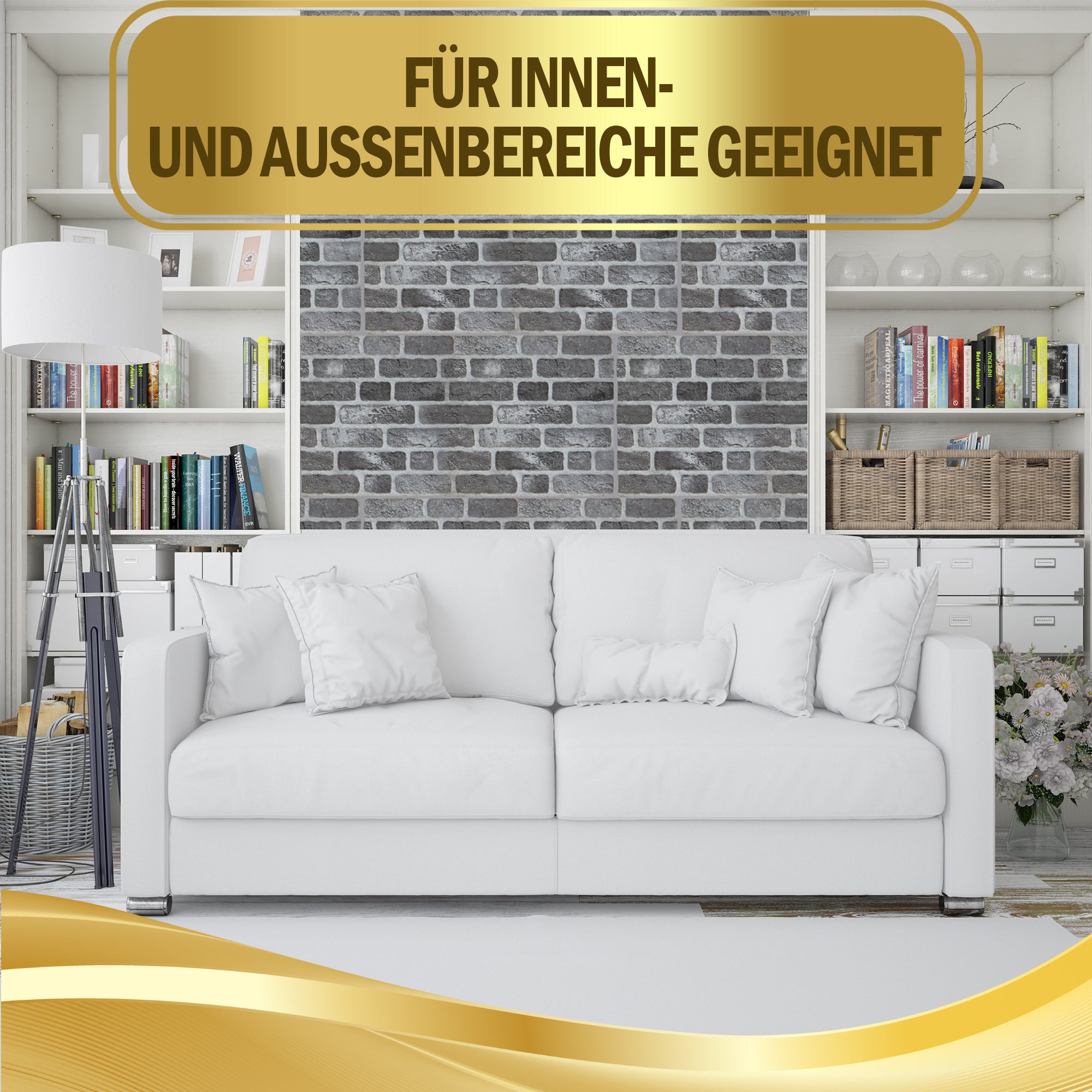 Steinoptik Vandpaneele 4er Pack | 100x50x2 cm | 3D Effekt Steinoptik Styropor | Swp-4