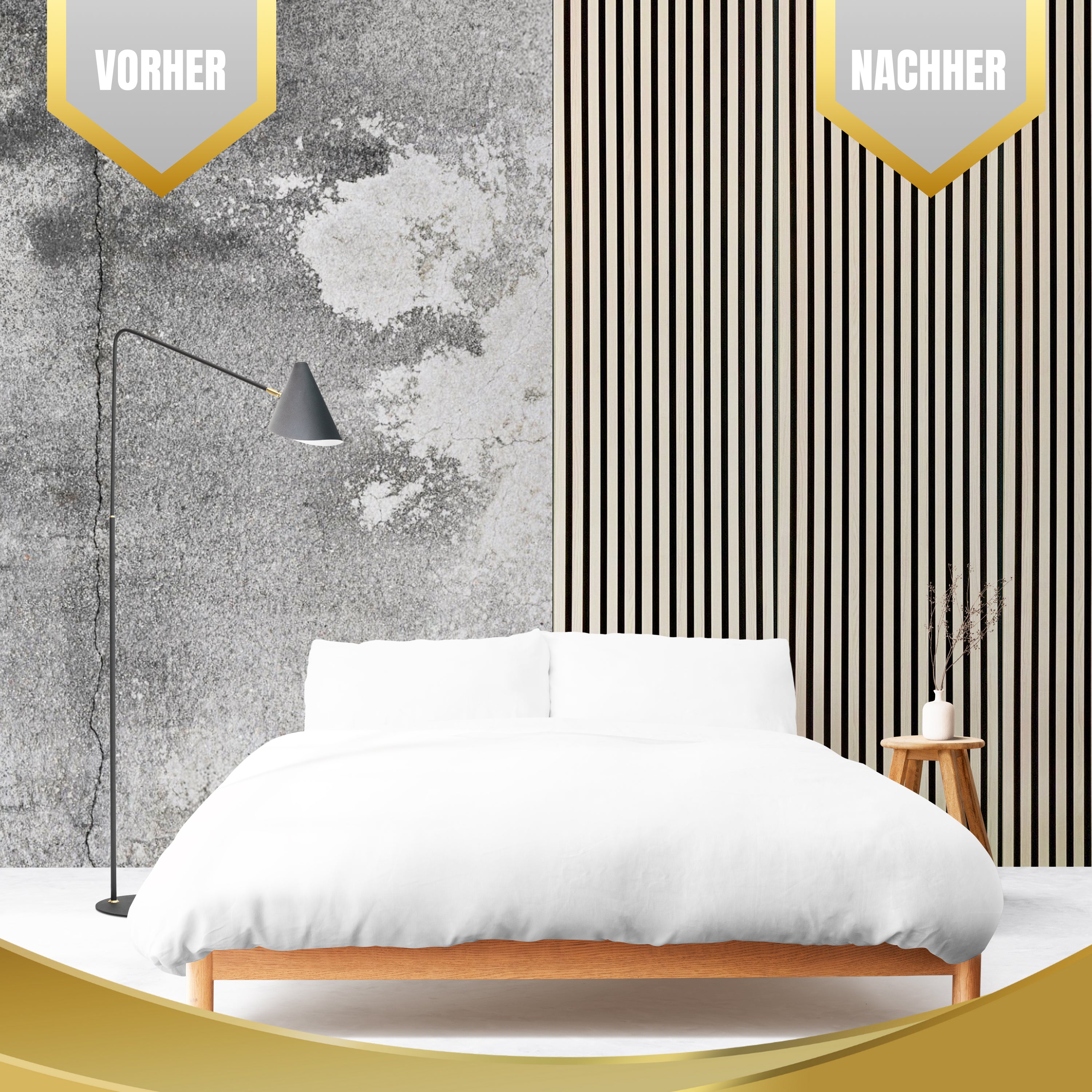 Akustikpaneele MDF Holz 60x270 cm, 21 mm Dicke | Akustikplatten | Bianco | Selbstabholer Preis