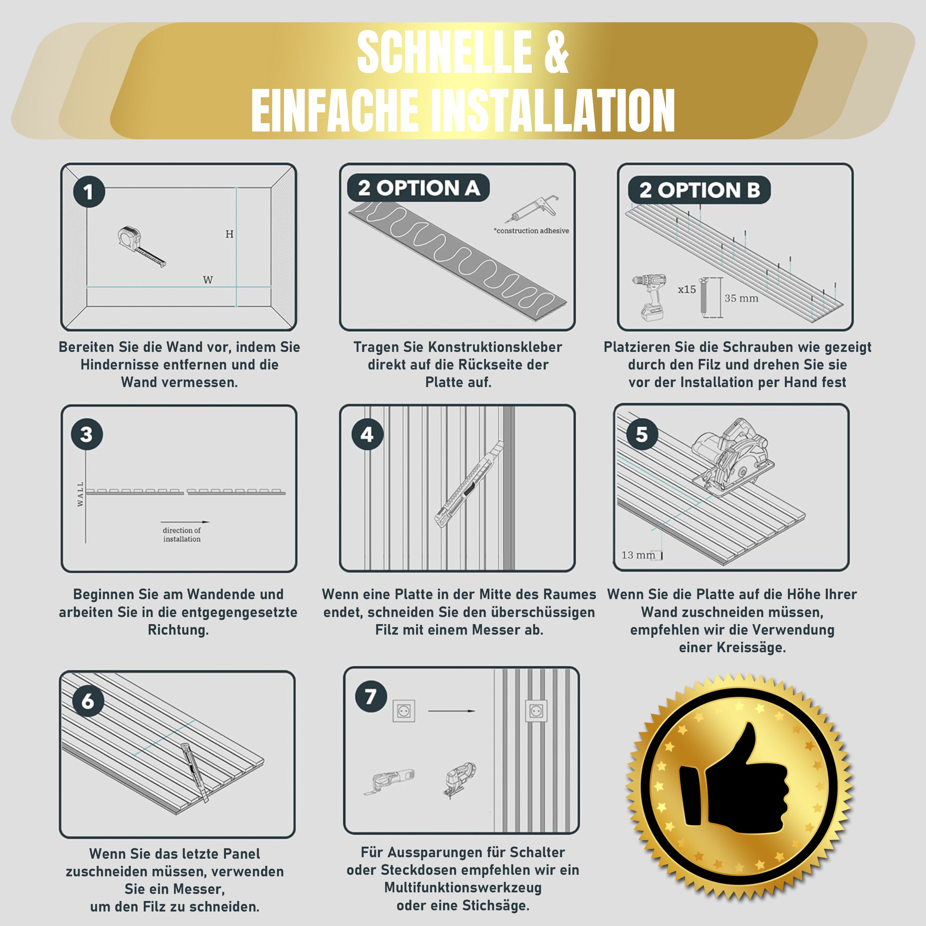 Akustikpaneele MDF Holz 60x270 cm, 21 mm Dicke | Akustikplatten | Carmen | Selbstabholer Preis