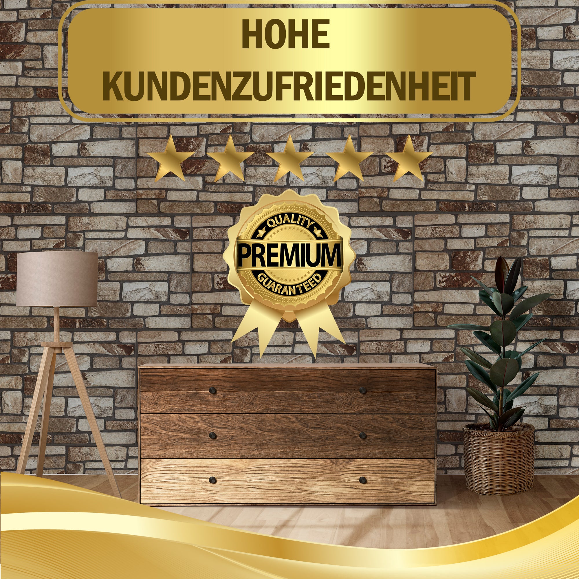 Steinoptik Vandpaneele 4er Pack | 100x50x2 cm | 3D Effekt Steinoptik Styropor | Swp-9